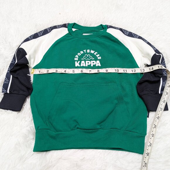Kappa Unisex Crew Neck Green with White Pullover Loopknit  Sweatshirt NWOT - Picture 7 of 9